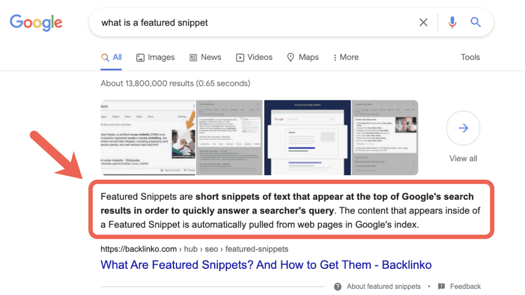 Featured snippets and zero-click results